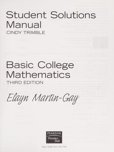 Student solutions manual