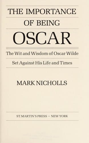The importance of being Oscar