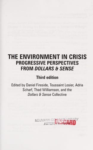The environment in crisis