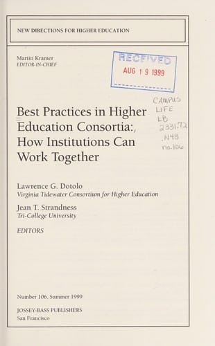 Best practices in higher education consortia