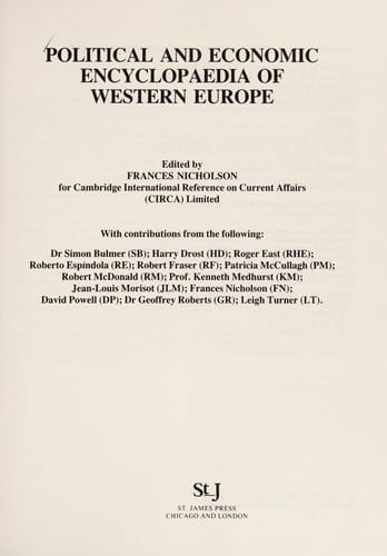 Political and economic encyclopaedia of Western Europe