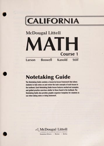 Math notetaking guide course 1