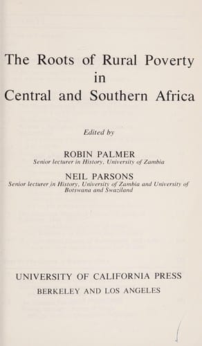 The Roots of rural poverty in central and southern Africa