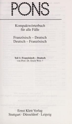 Pons Kompaktworterbuch Franzosisch Deuts