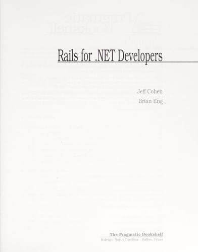 Rails for .NET Developers