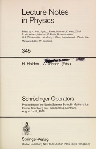 Schrodinger operators