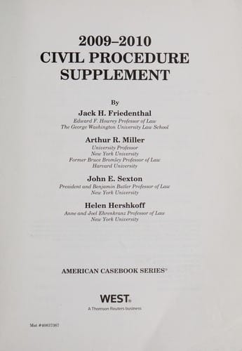 2009-2010 civil procedure supplement