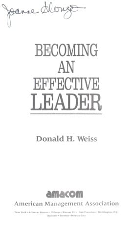 Becoming an effective leader