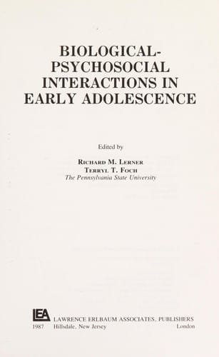 Biological-psychosocial interactions in early adolescence