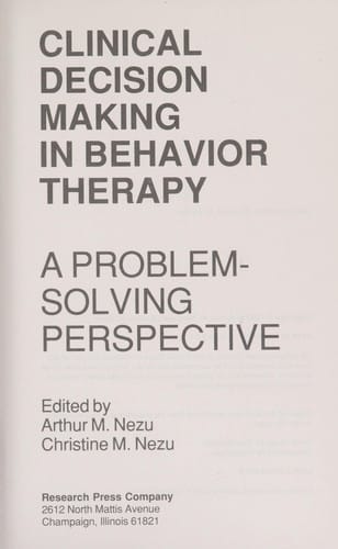 Clinical decision making in behavior therapy