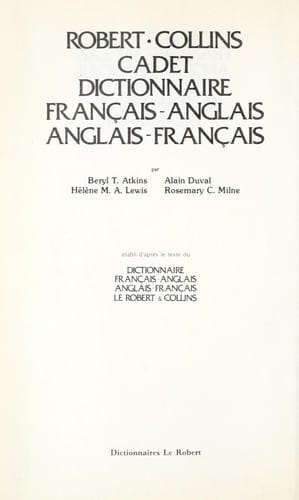 Collins-Robert school French-English, English-French dictionary