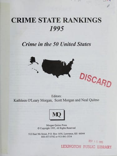 Crime state rankings 1995