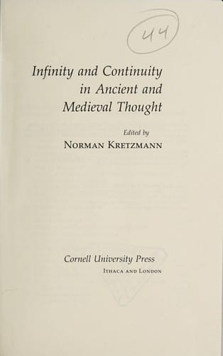 Infinity and continuity in ancient and medieval thought