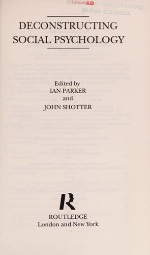 Deconstructing social psychology
