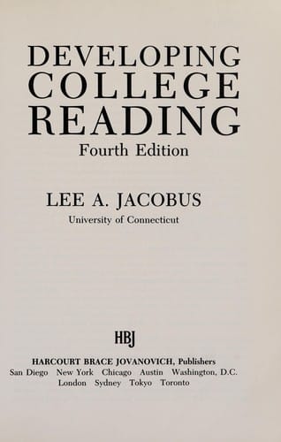 Developing college reading