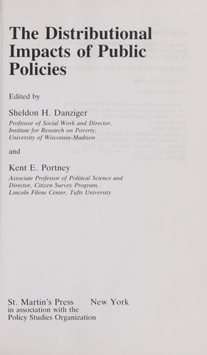 The Distributional impacts of public policies