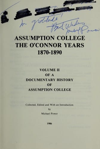 Assumption College, the O'Connor years