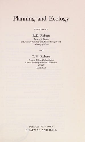 Planning and ecology