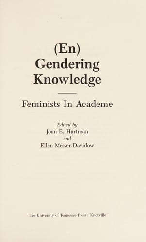 (En)gendering knowledge