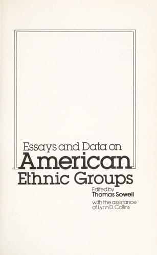Essays and data on American ethnic groups