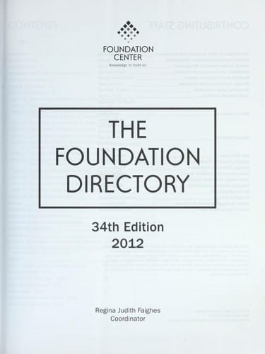 The foundation directory 2012