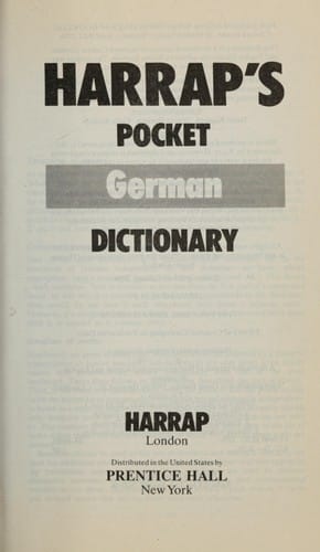 Harrap's pocket German dictionary