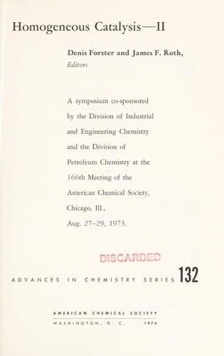 Homogeneous catalysis--II