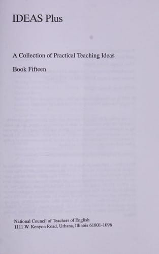 Ideas plus. a collection of practical teaching ideas