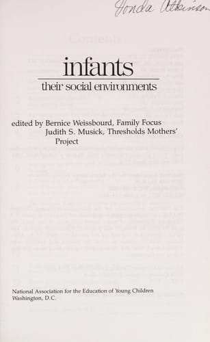 Infants, their social environments