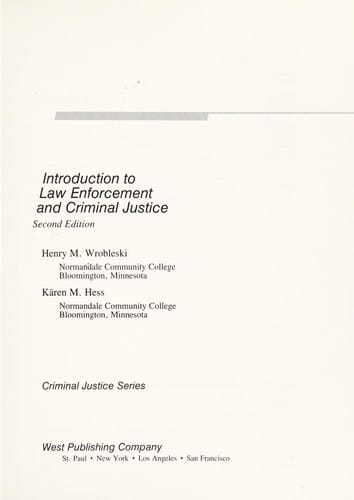 Introduction to law enforcement and criminal justice