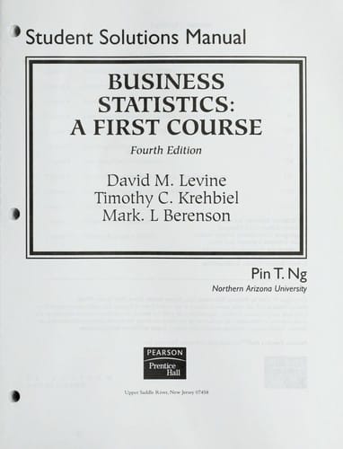 Student solutions manual [for] Business statistics