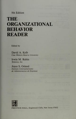 The Organizational behavior reader