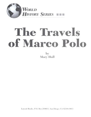 The travels of Marco Polo