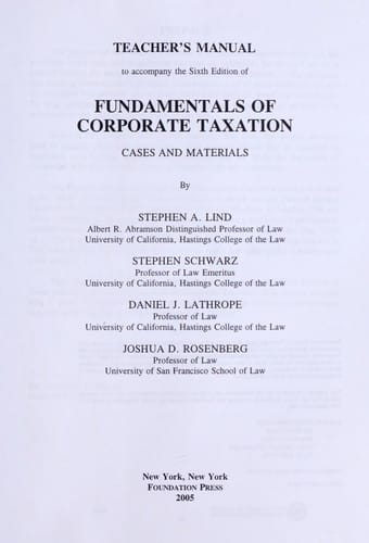 Fundamentals of corporate taxation