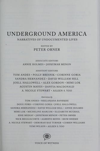 Underground America : narratives of undocumented lives