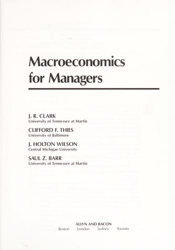 Macroeconomics for managers