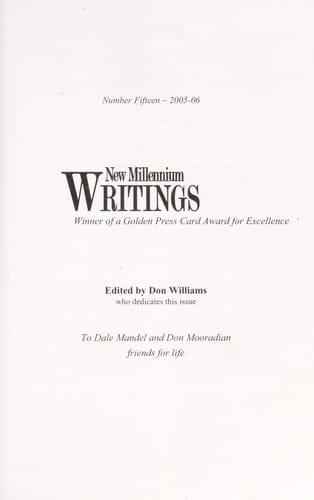 New Millenium Writings 2005-06 (#15)