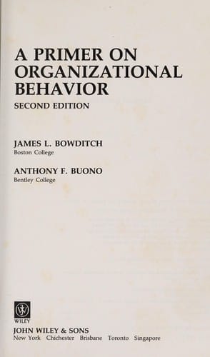 A primer on organizational behaviour