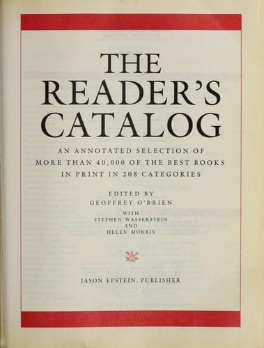 The Reader's catalog