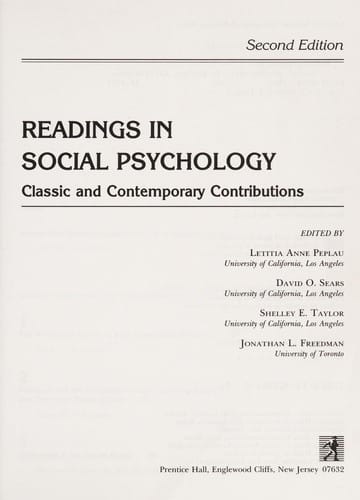 Readings in social psychology