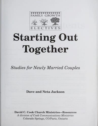 Starting out together : studies for newly married couples
