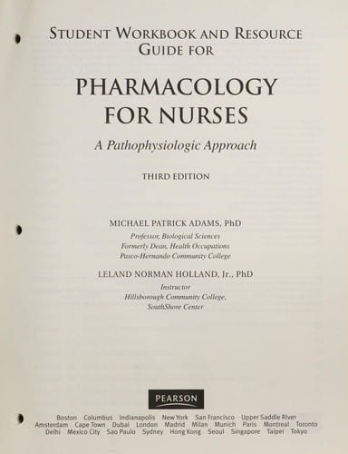 Student workbook and resource guide for pharmacology for nurses
