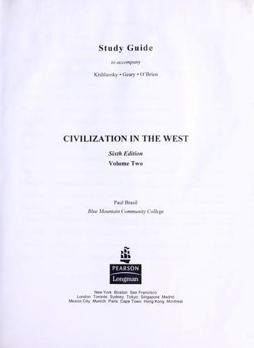 Study Guide to accompany Civilization in the West, Vol. 2