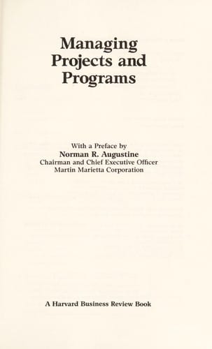 Managing projects and programs