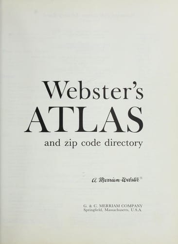 Webster's atlas and zip code directory