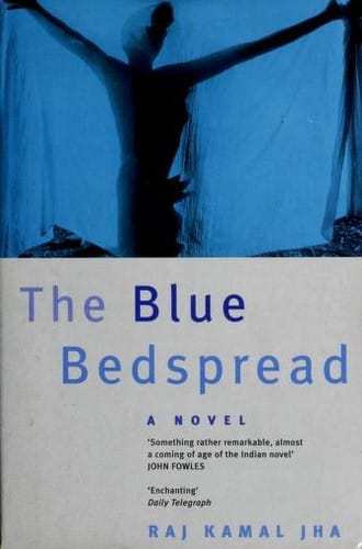 The blue bedspread