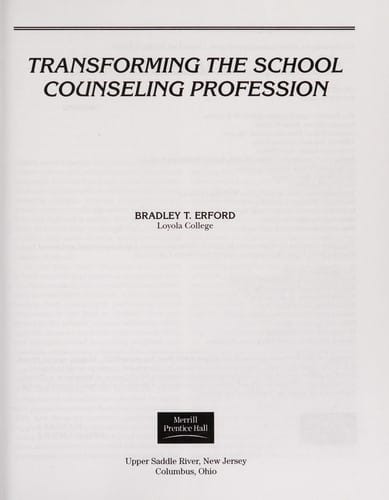 Transforming the school counseling profession