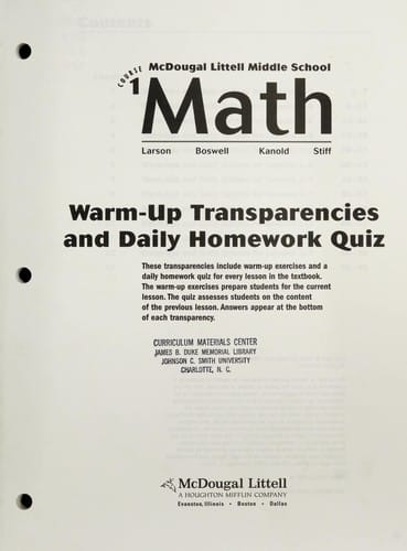 McDougal Littell middle school math