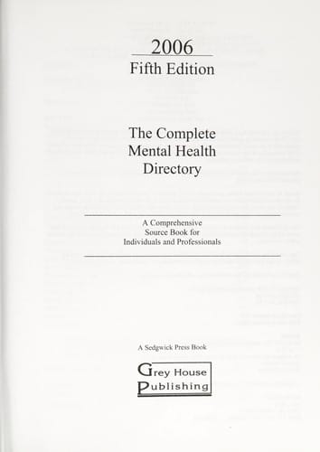 The complete mental health directory