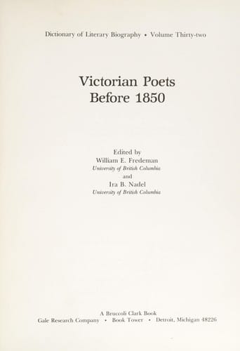 Victorian poets before 1850